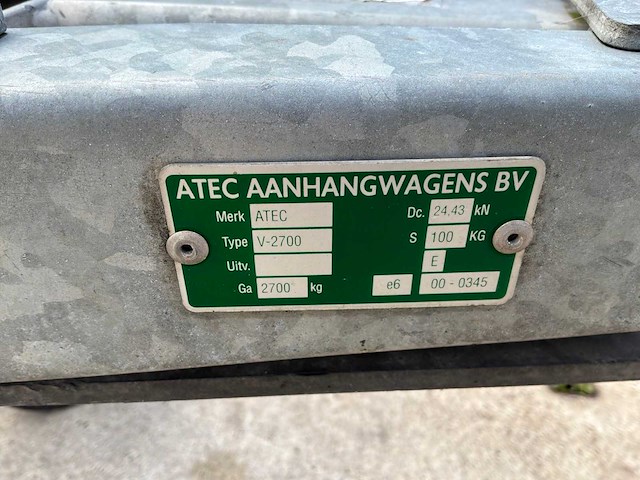 Atec v-2700 aanhangwagen - afbeelding 1 van  2