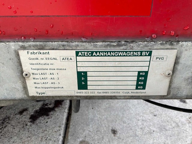 Atec v-2700 aanhangwagen - afbeelding 2 van  2