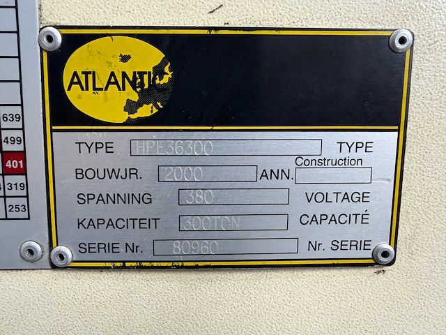 Atlantic - hpe 36300, 300t - cnc press brake - 2000 - afbeelding 9 van  18