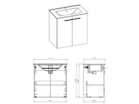 Atlantic badkamermeubel clara 60 cm twee deuren hout - afbeelding 3 van  4