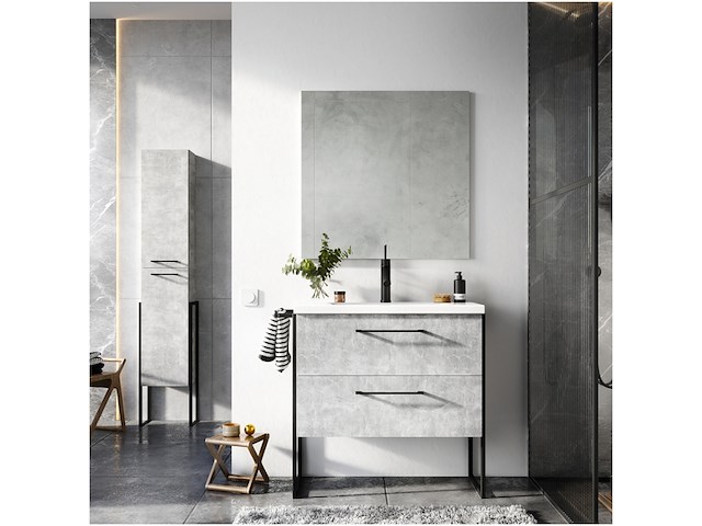 Atlantic badmeubelframe met handdoekhouder zwart - afbeelding 4 van  4