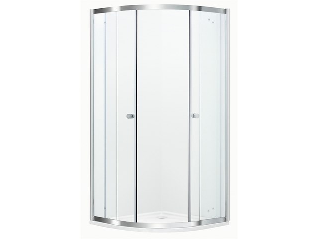 Atlantic douchecabine silas met schuifdeur zilver kwartrond - afbeelding 1 van  3