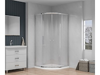 Atlantic douchecabine silas met schuifdeur zilver kwartrond - afbeelding 2 van  3