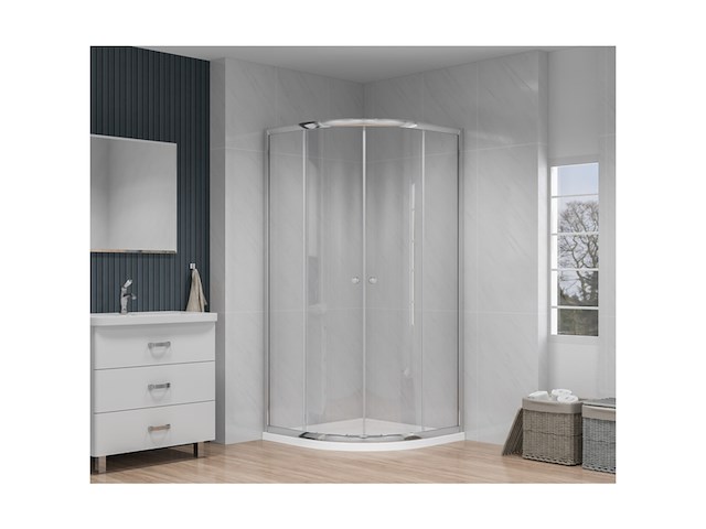 Atlantic douchecabine silas met schuifdeur zilver kwartrond - afbeelding 3 van  3