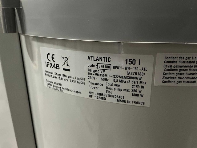 Atlantic hpwh-wh-150 atl buffervat (150 liter) - afbeelding 5 van  5