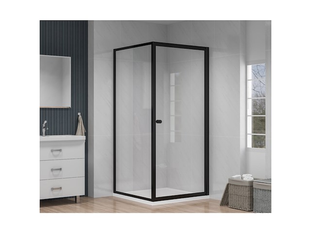 Atlantic roan douchewand en deur 90x90x190cm zwart - afbeelding 2 van  4