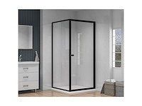 Atlantic roan douchewand en deur 90x90x190cm zwart - afbeelding 2 van  4