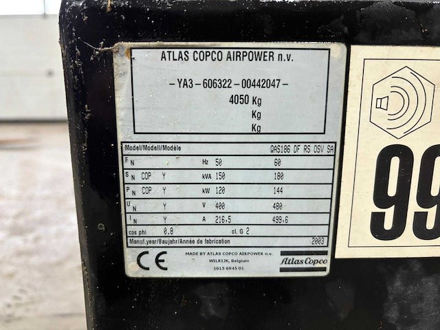 Atlas copco - 2003 - noodstroomaggregaat - afbeelding 4 van  12