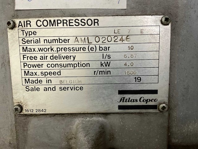 Atlas copco - airlet le 7 e - compressor - afbeelding 5 van  13