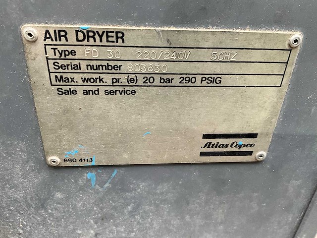 Atlas-copco fd30 persluchtdroger met morehouse compact 7 koeldroger - afbeelding 4 van  10
