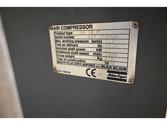 Atlas copco ga 16p luchtcompressor - afbeelding 5 van  5