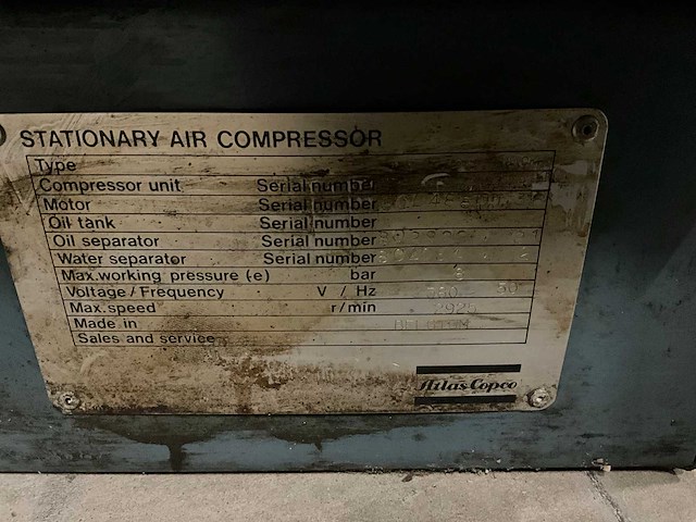 Atlas copco ga 208 schroefcompressor - afbeelding 7 van  15