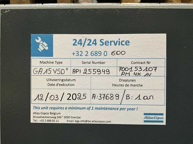 Atlas copco ga15vsd+ luchtcompressoren - afbeelding 8 van  8