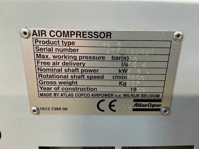 Atlas copco ga5 ff schroefcompressor - afbeelding 6 van  14