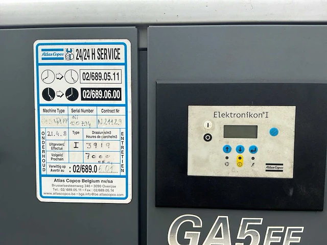 Atlas copco ga5 schroefcompressor - afbeelding 8 van  10