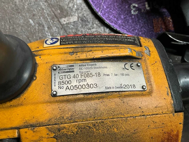 Atlas copco gtg 40f085-18 pneumatische slijpmachine (3x) - afbeelding 4 van  4