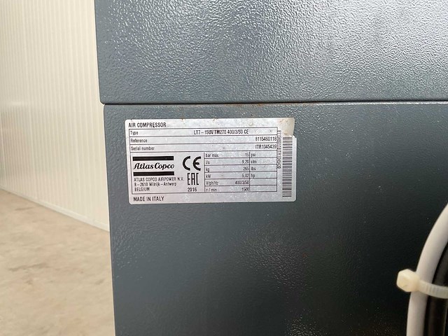 Atlas copco lt7-15uv tm270 400/3/50 ce luchtcompressor - afbeelding 2 van  2