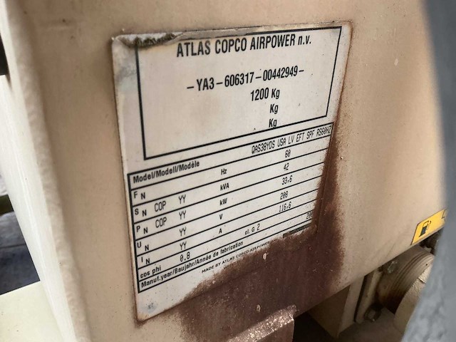 Atlas copco qas-38 stroomgenerator - afbeelding 3 van  11