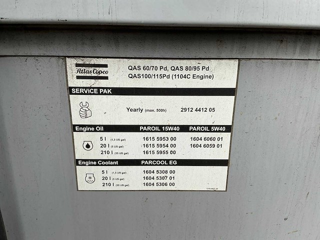 Atlas copco qas100 noodstroomaggregaat - afbeelding 8 van  16