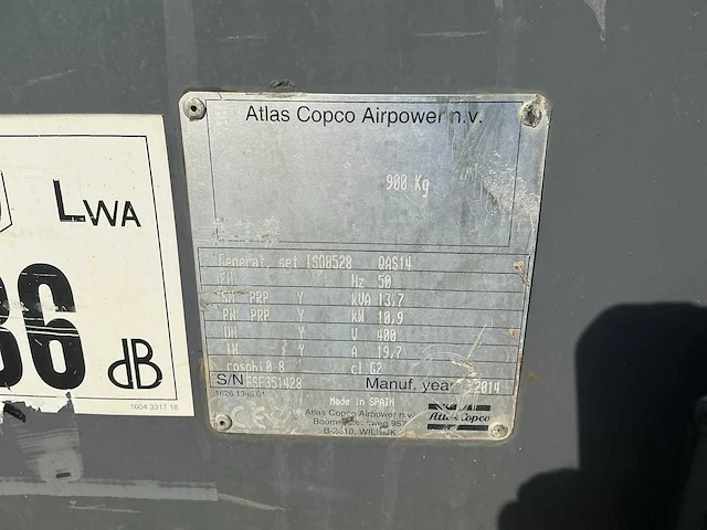 Atlas copco qas14 noodstroomaggregaat - afbeelding 4 van  13