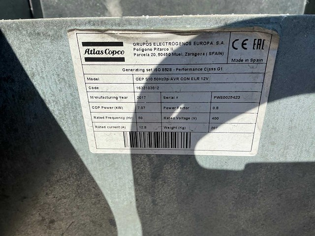 Atlas copco stroomgenerator - afbeelding 2 van  4