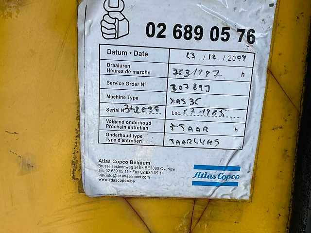 Atlas copco xas 36 luchtcompressor - afbeelding 7 van  16
