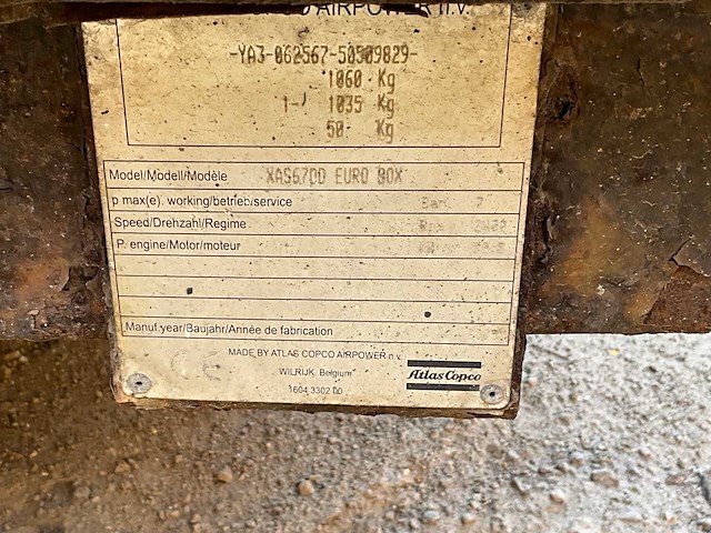Atlas copco xas 6700 luchtcompressor - afbeelding 7 van  7