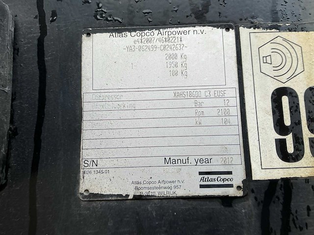 Atlas copco xash186dd compressor - afbeelding 14 van  22