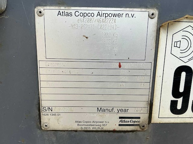 Atlas copco xash186dd compressor - afbeelding 9 van  17