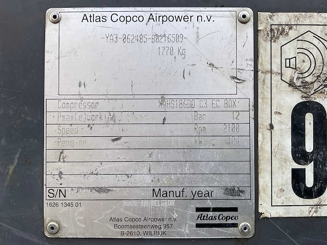 Atlas copo xahs18600 hogedrukcompressor - afbeelding 11 van  19