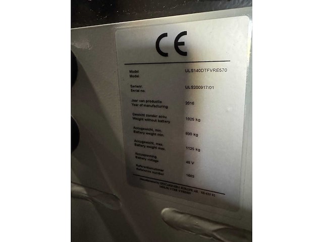 Atlet - tergo uls140 - reach truck - 2016 (5749h) - afbeelding 2 van  18
