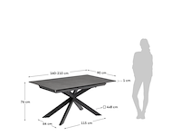 Atminda uitschuifbare tafel , kave home , zwart - afbeelding 6 van  6