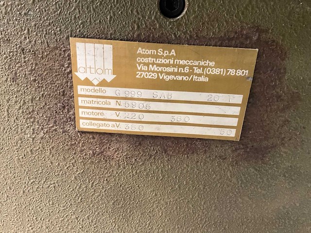 Atom g999 sab stansmachine - afbeelding 2 van  3
