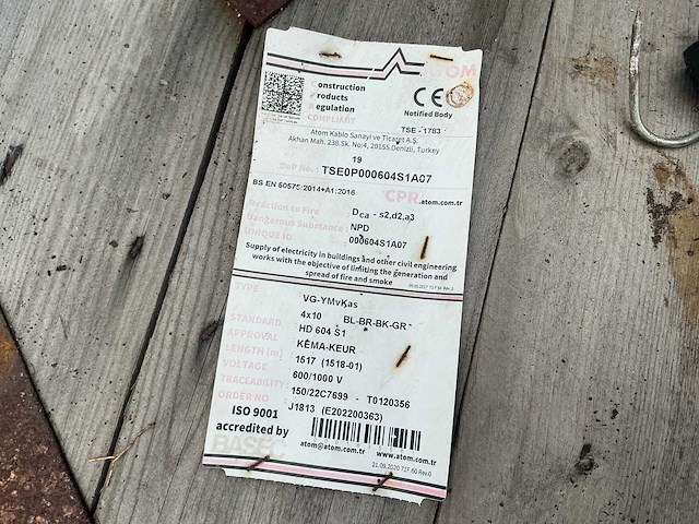 Atom vg-ymvkas 4x10mm2 bl-br-bk-gr grondkabel - afbeelding 2 van  6