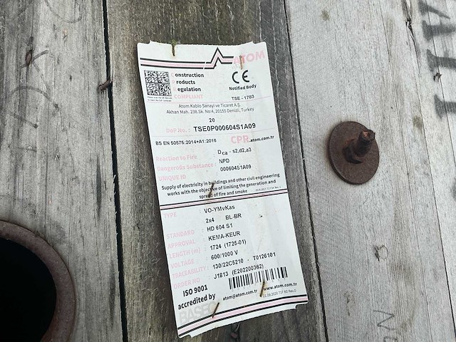 Atom vo-ymvkas 2x4mm2 bl-br grondkabel - afbeelding 4 van  5