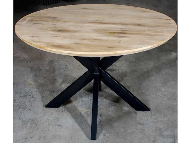 Atomic - massief eiken eettafel ø 120 (2x) - afbeelding 1 van  3