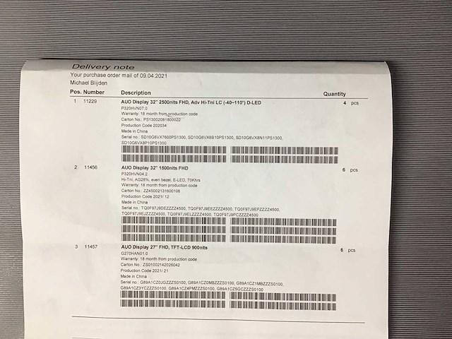 Au optronics lcd modules (6x) - afbeelding 8 van  8