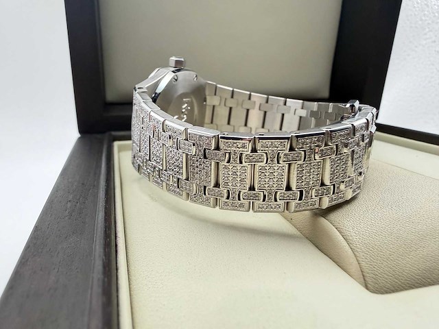 Audemars piquet royal oak lady | iced out diamonds - afbeelding 2 van  13