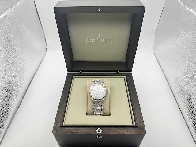 Audemars piquet royal oak lady | iced out diamonds - afbeelding 5 van  13