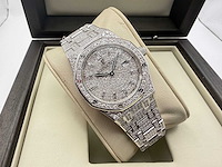 Audemars piquet royal oak lady | iced out diamonds - afbeelding 7 van  13