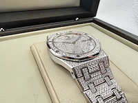 Audemars piquet royal oak lady | iced out diamonds - afbeelding 12 van  13