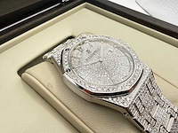 Audemars piquet royal oak lady | iced out diamonds - afbeelding 13 van  13