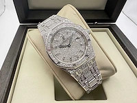 Audemars piquet royal oak lady | iced out diamonds - afbeelding 7 van  13