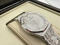 Audemars piquet royal oak lady | iced out diamonds - afbeelding 13 van  13