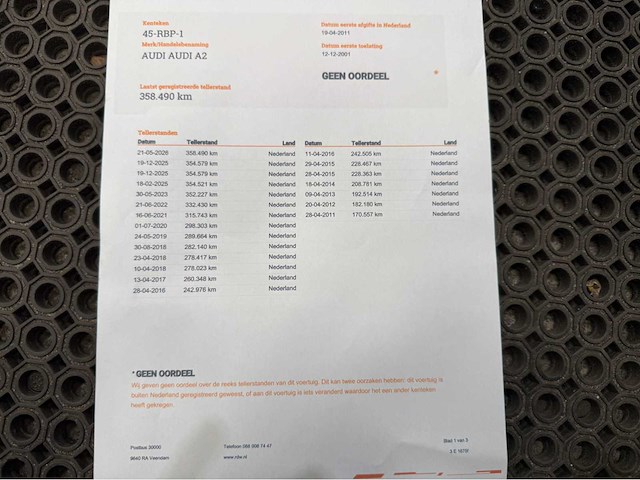 Audi - a2 - 1.2 tdi 3l - personenauto - 2001 - afbeelding 5 van  5