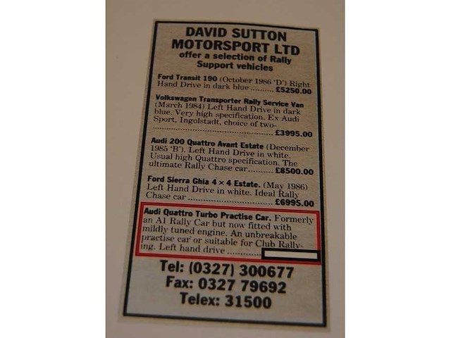 Audi quattro a1 ex-works oldtimer rally auto (lyv 6x) - afbeelding 13 van  41