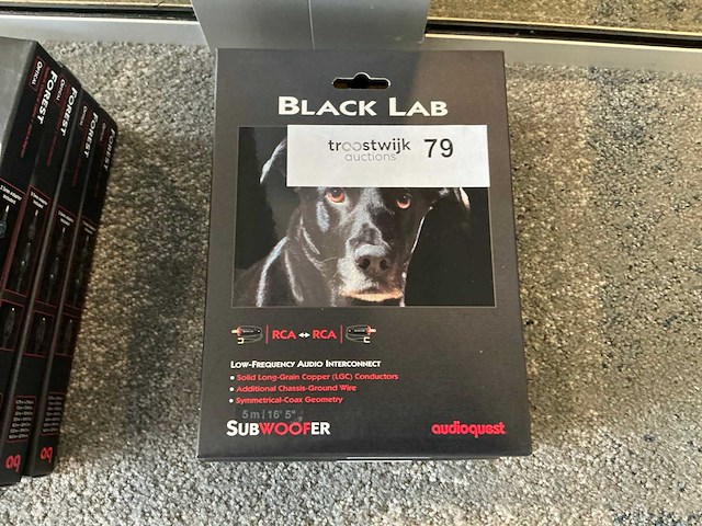 Audioquest black lab 5m subwoofer kabel (2x) - afbeelding 2 van  4