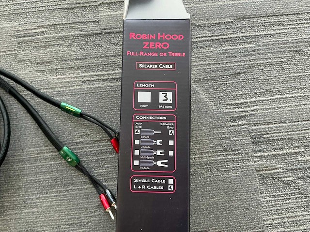 Audioquest robin hood zero 3m speaker kabel set - afbeelding 8 van  8