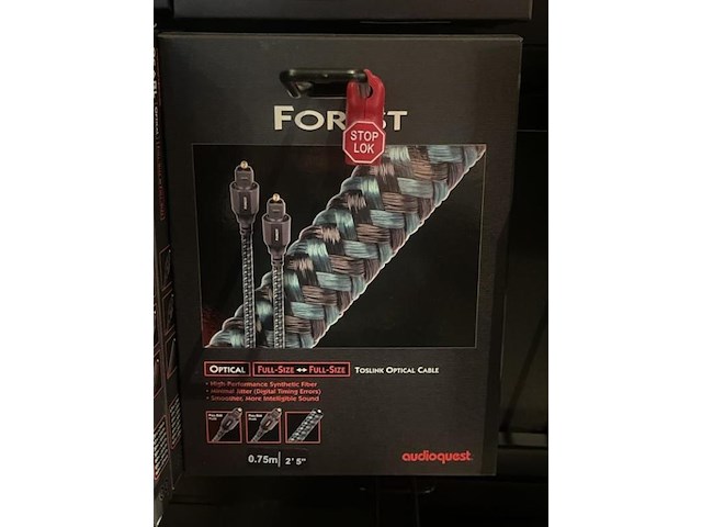 Audioquest toslink optical kabel - 0,75mtr - afbeelding 1 van  2