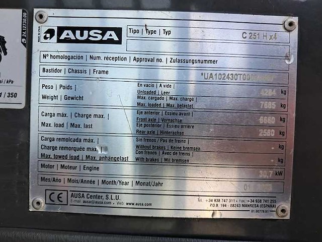 Ausa - 2023 - c251 hx4 - 4x4 - 3.3m duplex, side-shift - vorkheftruck - afbeelding 2 van  10